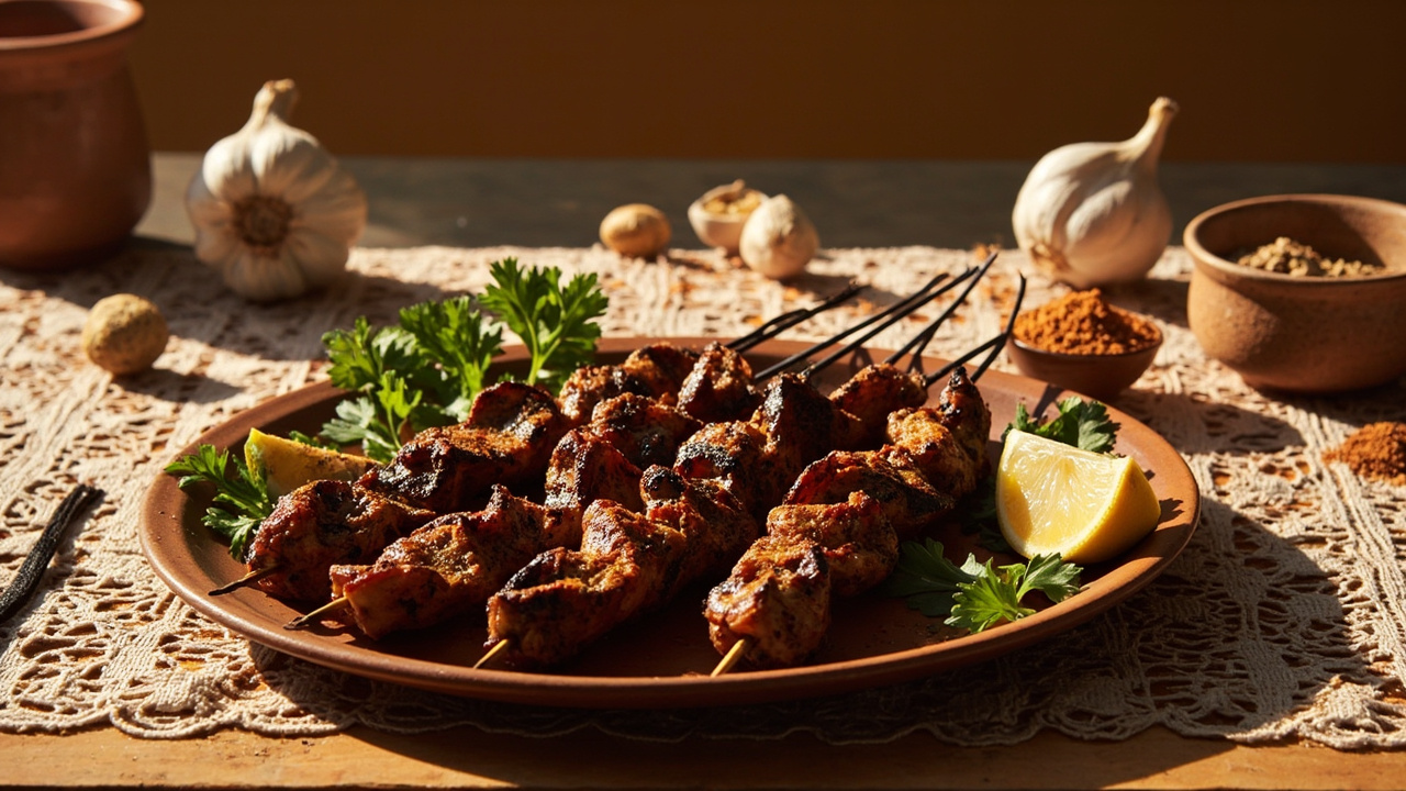 Charred Pinto Bean Skewers with Smoked Paprika Suya