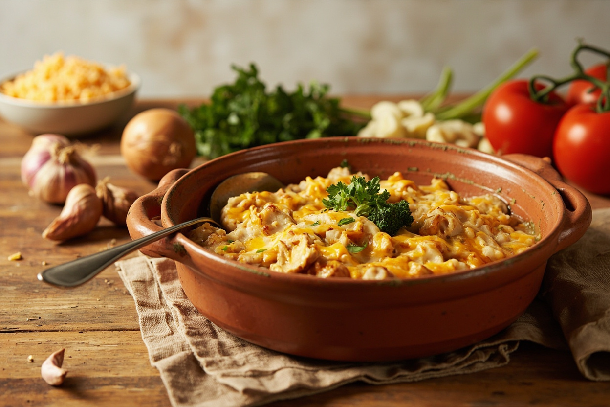 Cheesy Chicken and Rice Bake