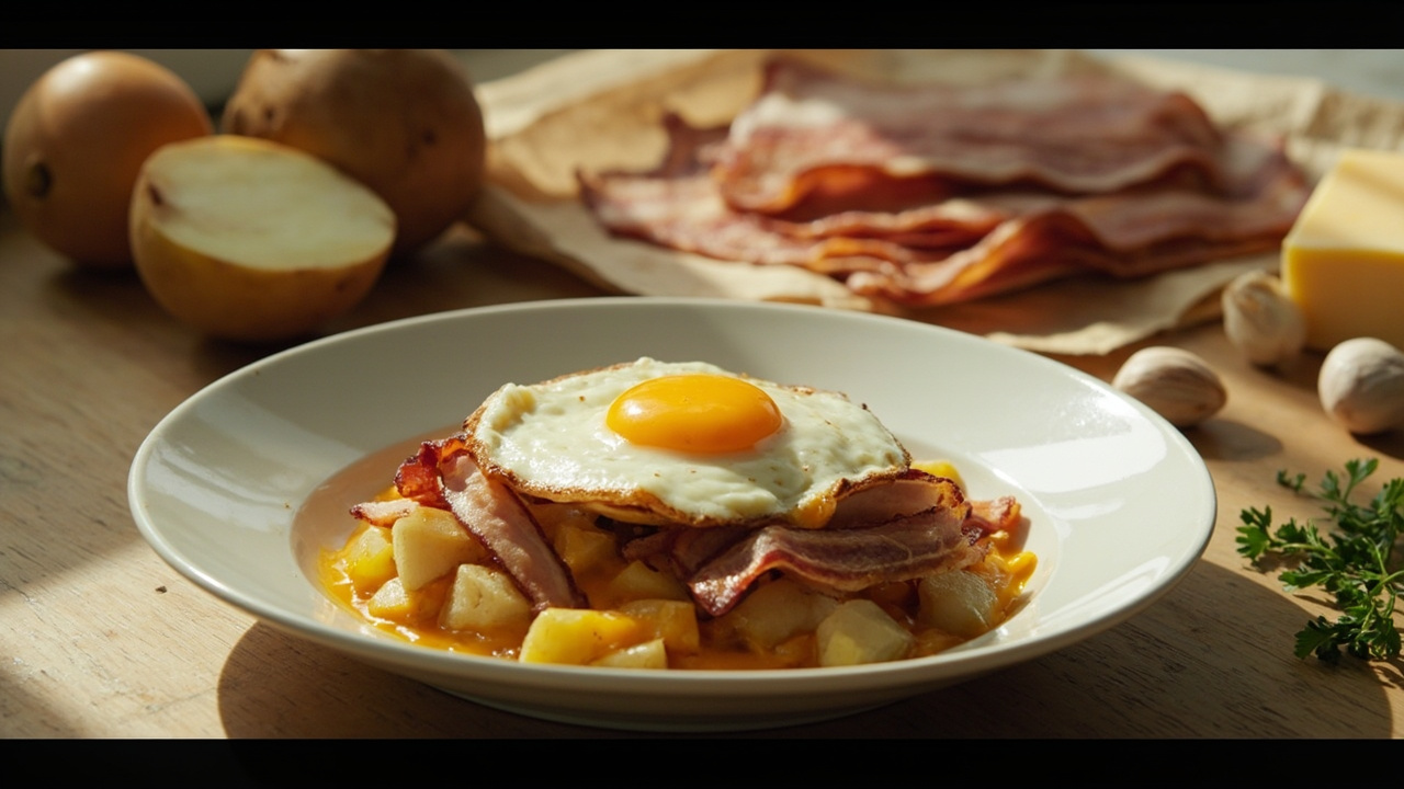 Cheesy Potato and Bacon Hash