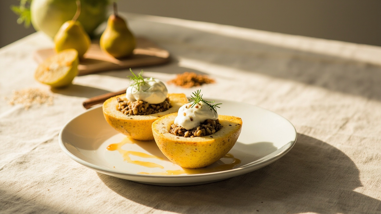 Chia and Fennel Baked Pears