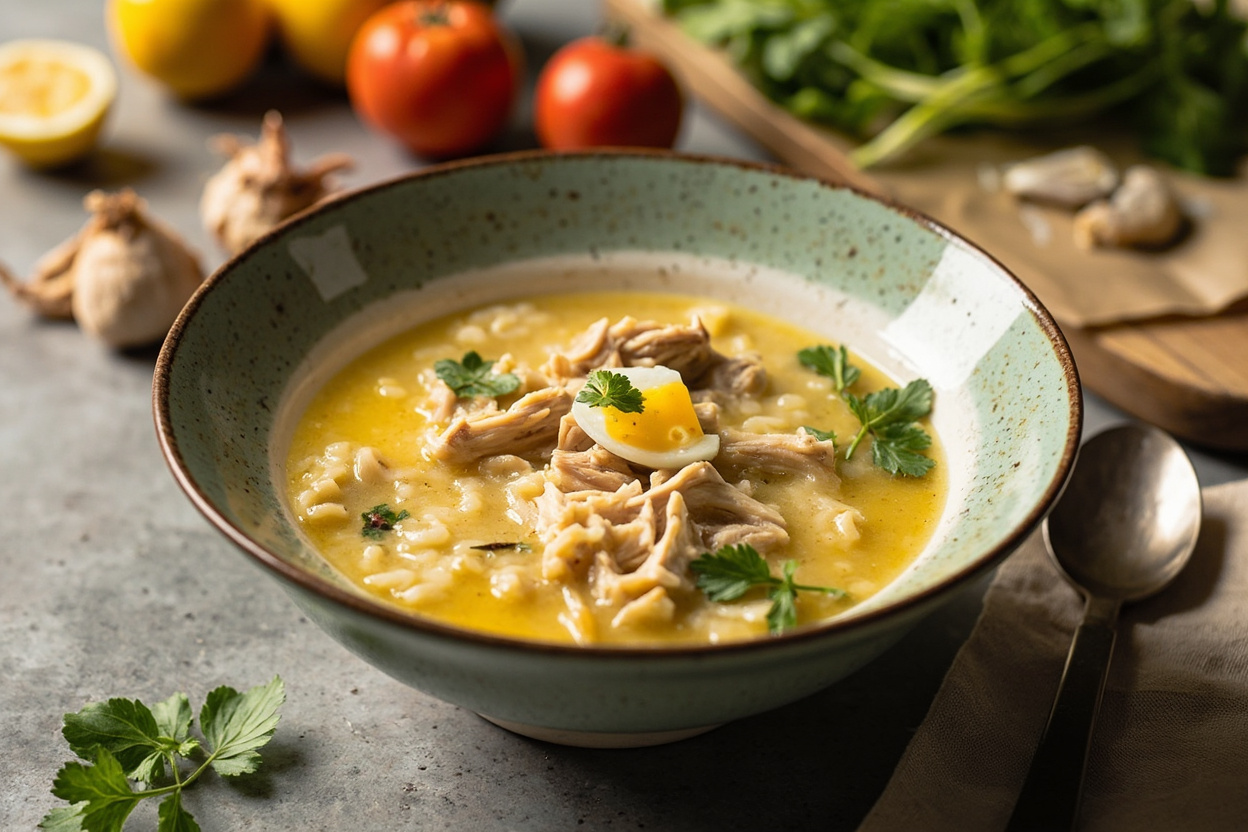 Chicken and Rice Avgolemono Soup