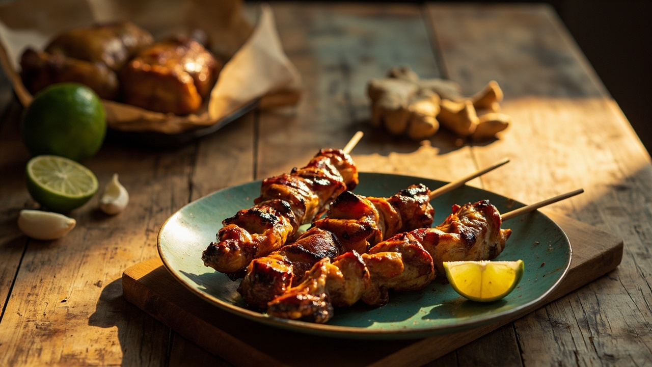 Chicken Inasal Skewers with Lime and Soy Baste