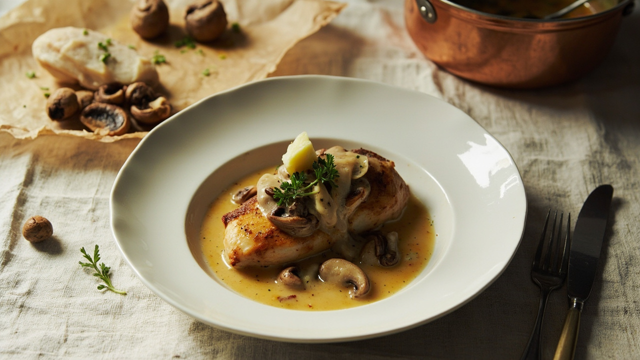 Chicken Supreme with Mushroom and Shallot Ragout