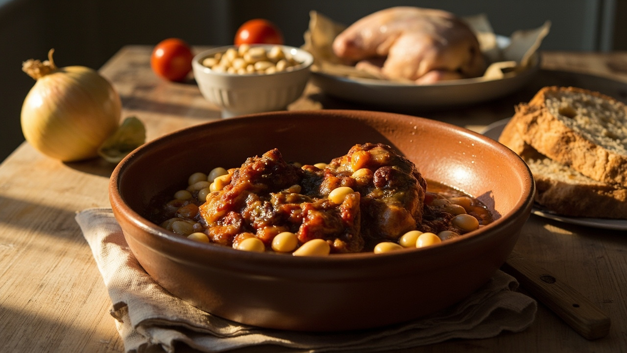 Chicken Thighs with Sofrito and White Beans