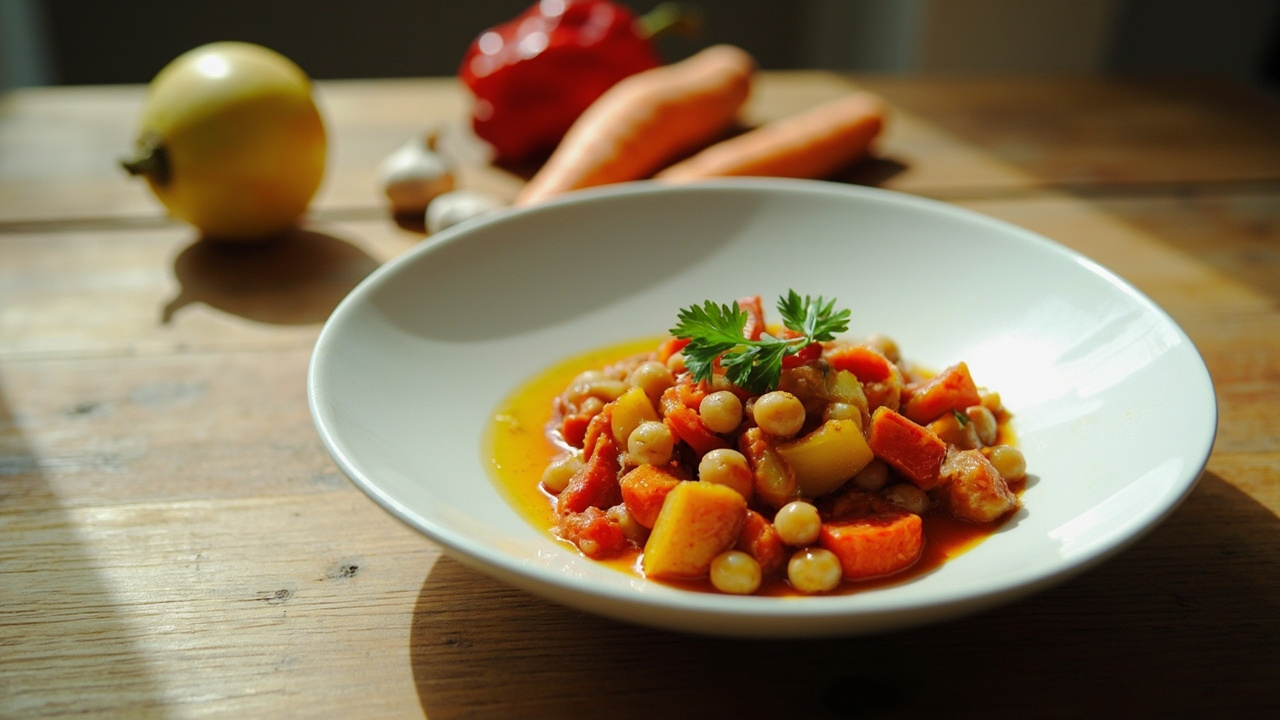 Chickpea and roasted pepper stew