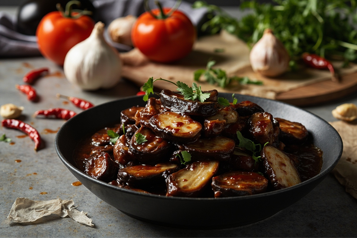 Chile-Garlic Braised Eggplant