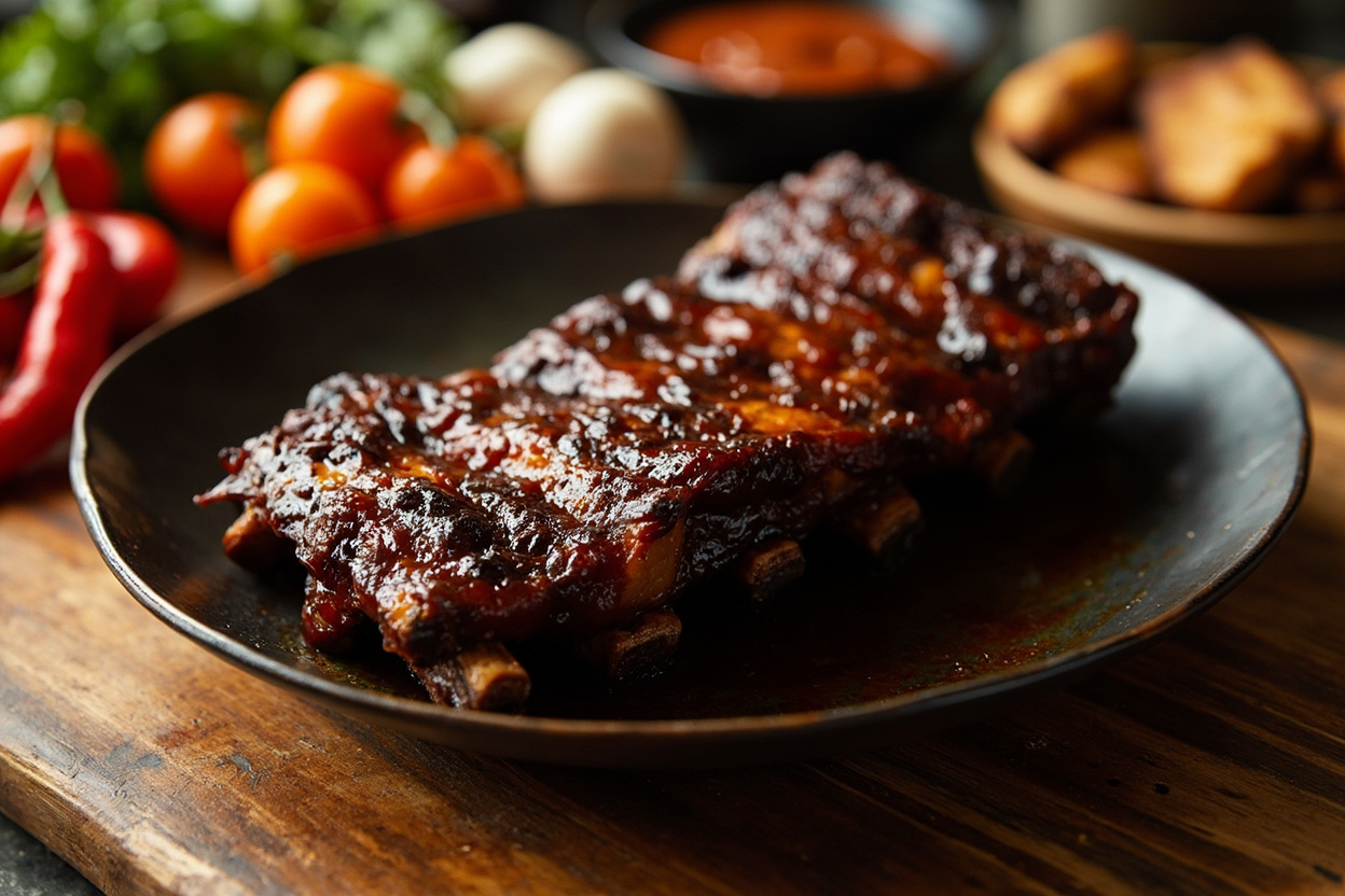 Chili Chocolate Glazed Ribs