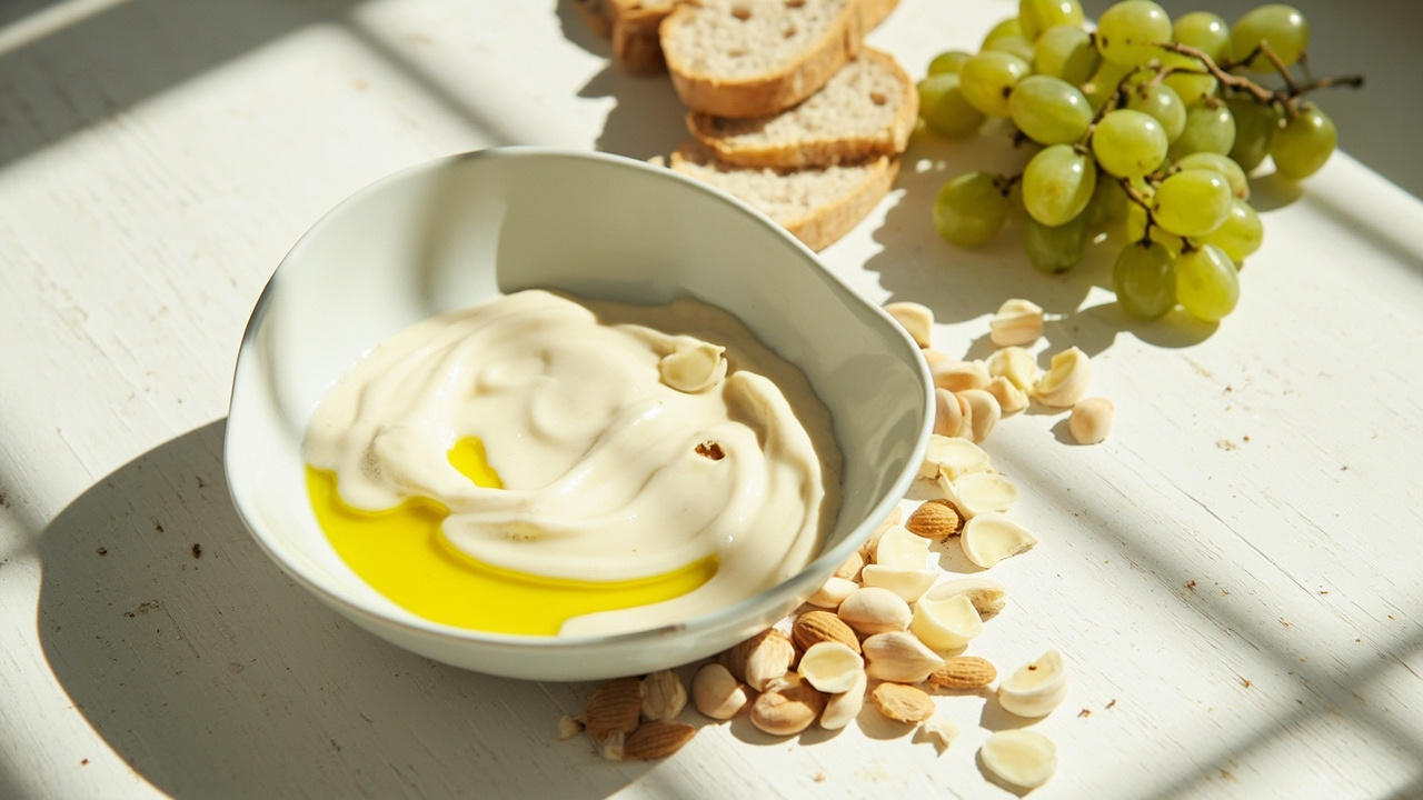 Chilled Ajo Blanco with Sweet Grapes