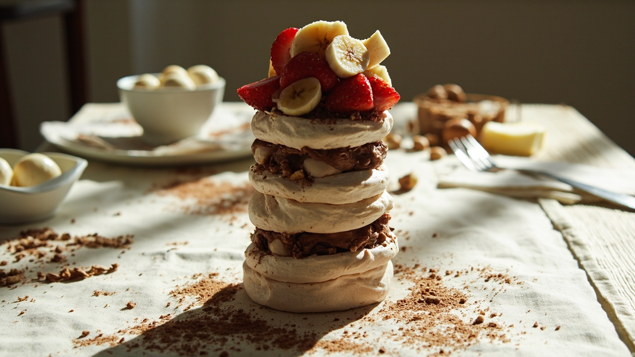 Chocolate Hazelnut Meringue Towers