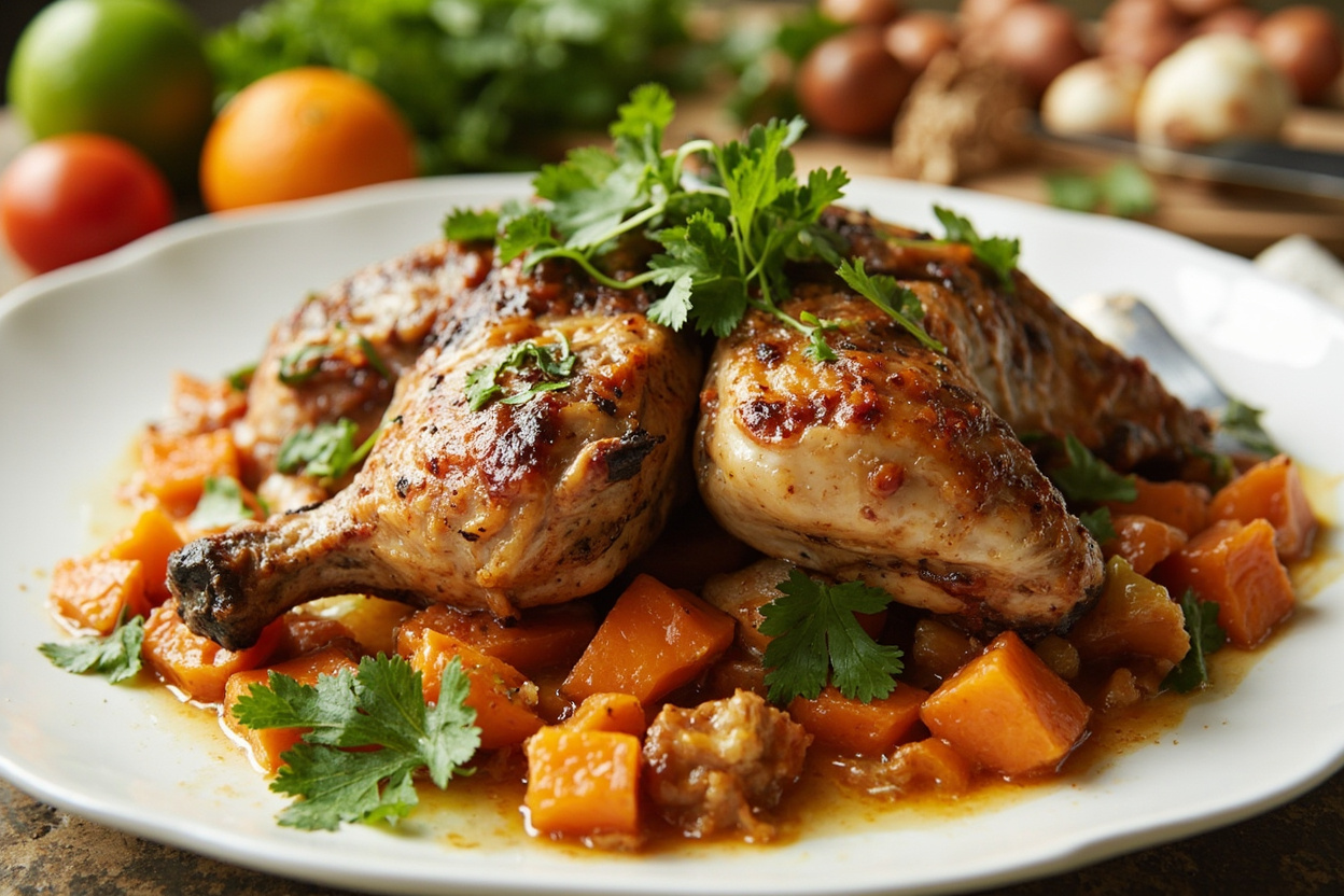 Citrus-Roasted Chicken Thighs over Sweet Potato