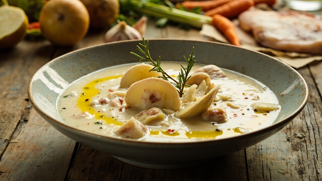 Clam and Cod Chowder with Potato and Thyme