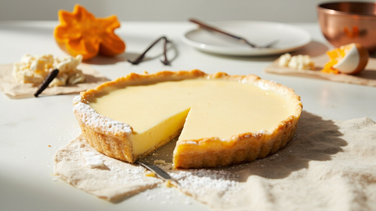 Classic Vanilla Bean Tart with Butternut Squash Glaze