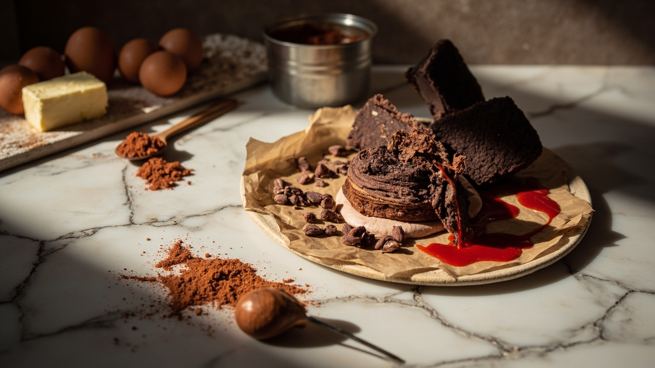 Coco's Deconstructed Cocoa Eclair With Smoked Paprika Caramel