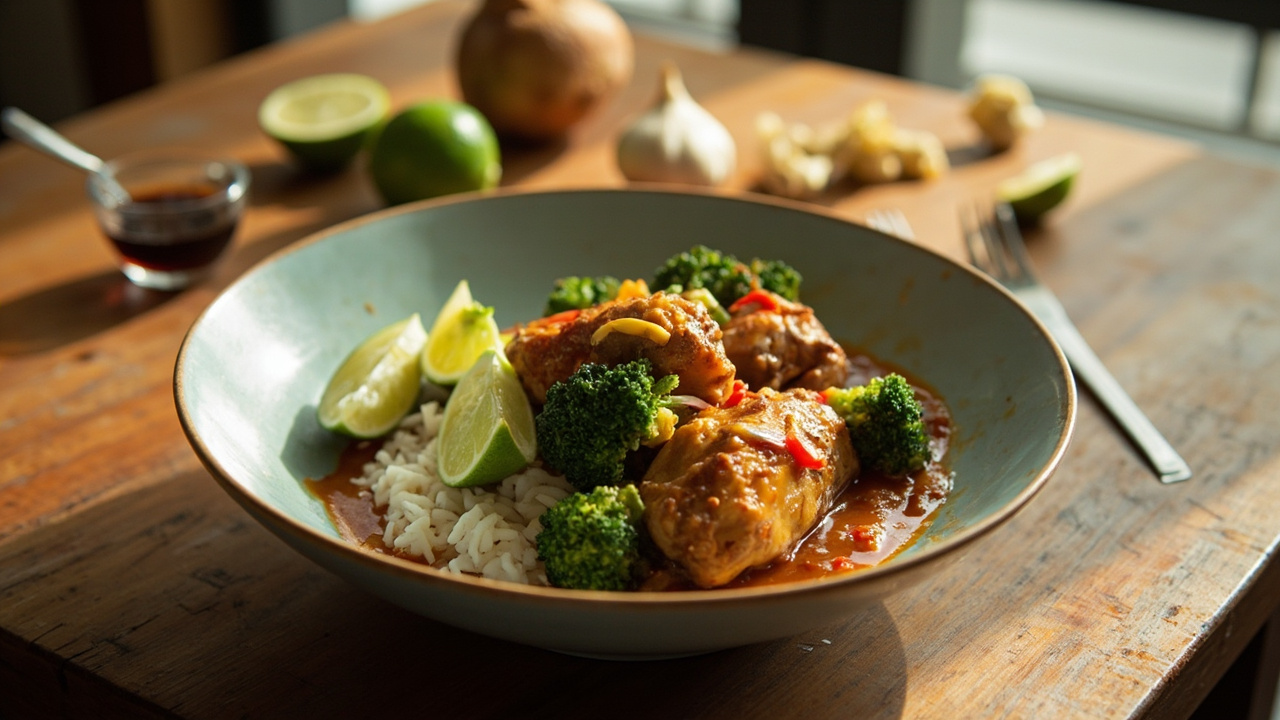 Coconut-Chili Chicken Braise with Broccoli