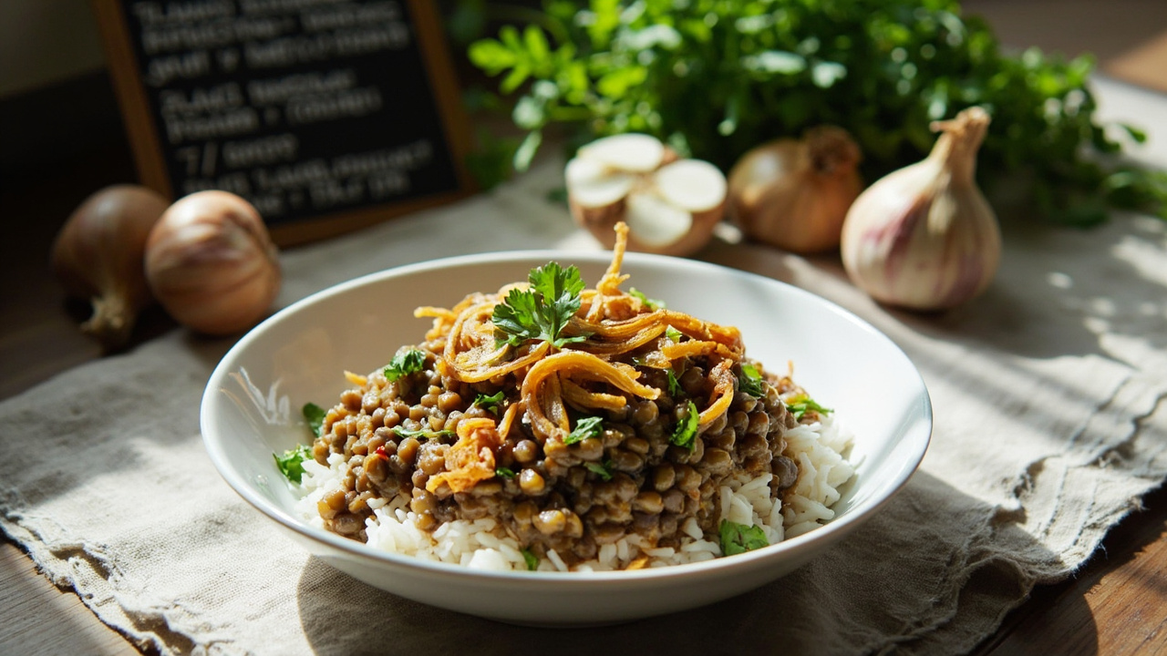 Coconut-Creamed Lentils with Crispy Shallots