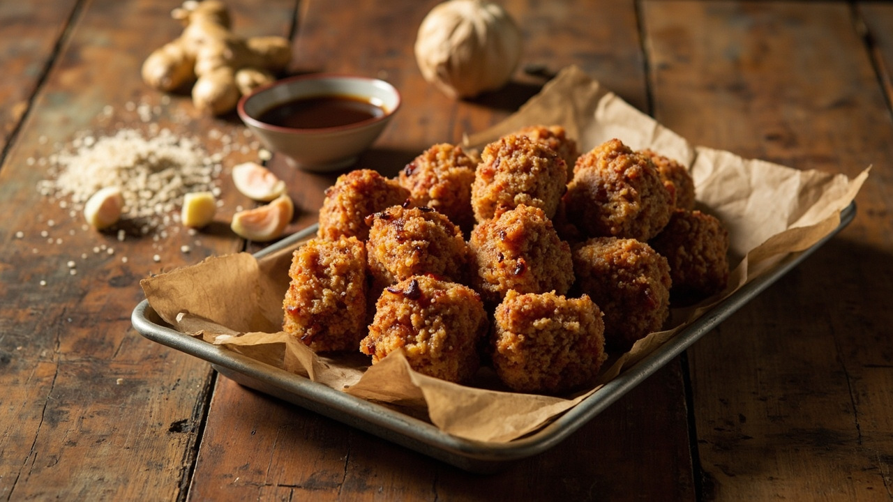 Coconut Flour–Crusted Pork Belly Bites with Sweet Soy Dip