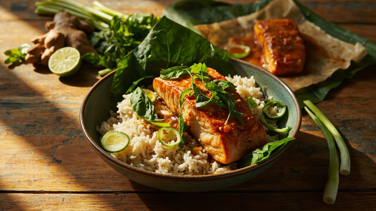 Coconut-Ginger Salmon with Thai Basil