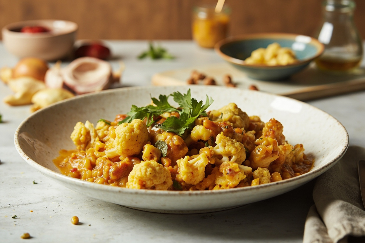 Coconut Lentil Cauliflower Curry