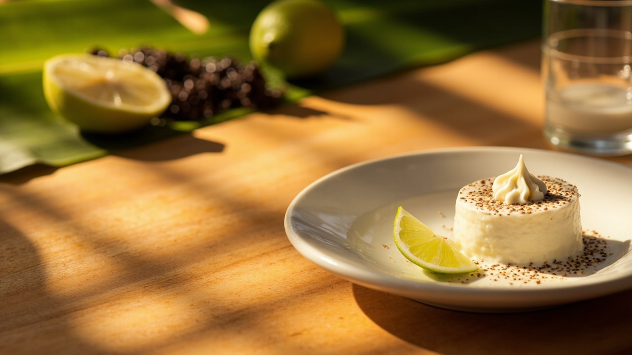 Coconut Lime Panna Cotta with Cayenne Cream