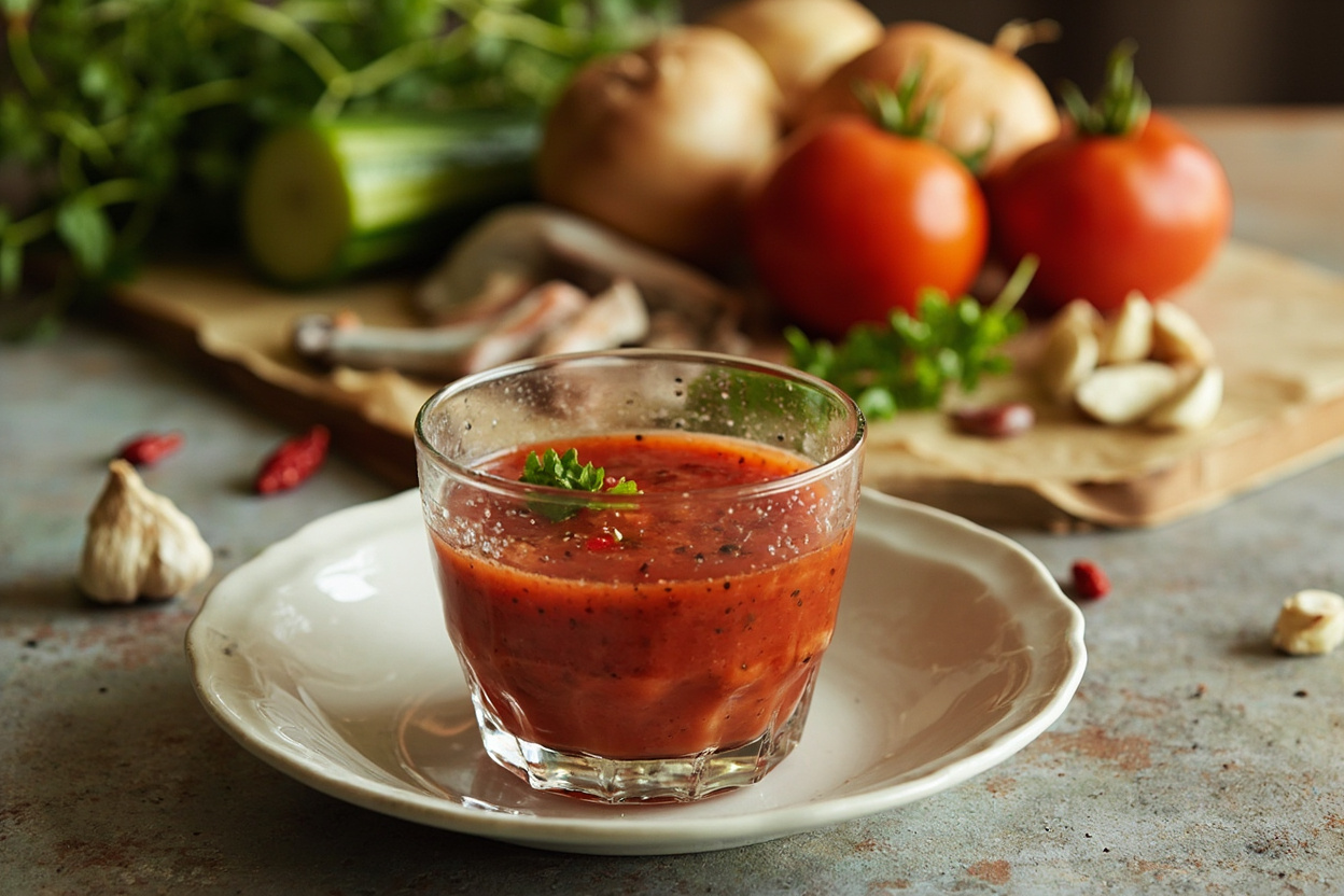 Cold Andalusian Gazpacho with Cucumber