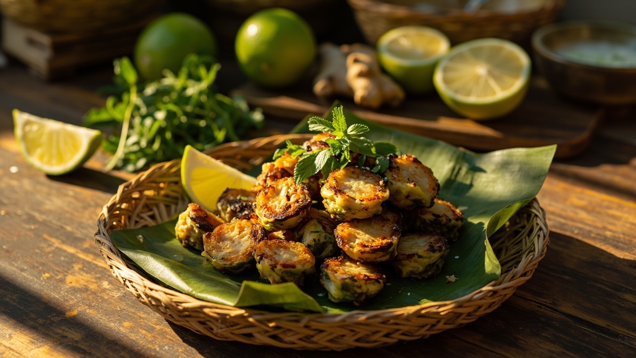 Crispy Brussels Sprout Bites with Lime, Mint, and Sesame