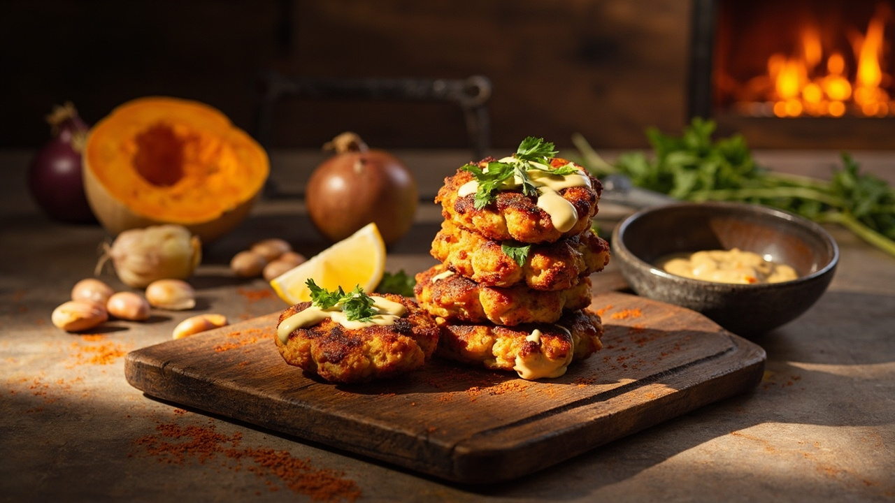 Crispy Butternut and Pinto Bean Fritters with Smoked Paprika Aioli