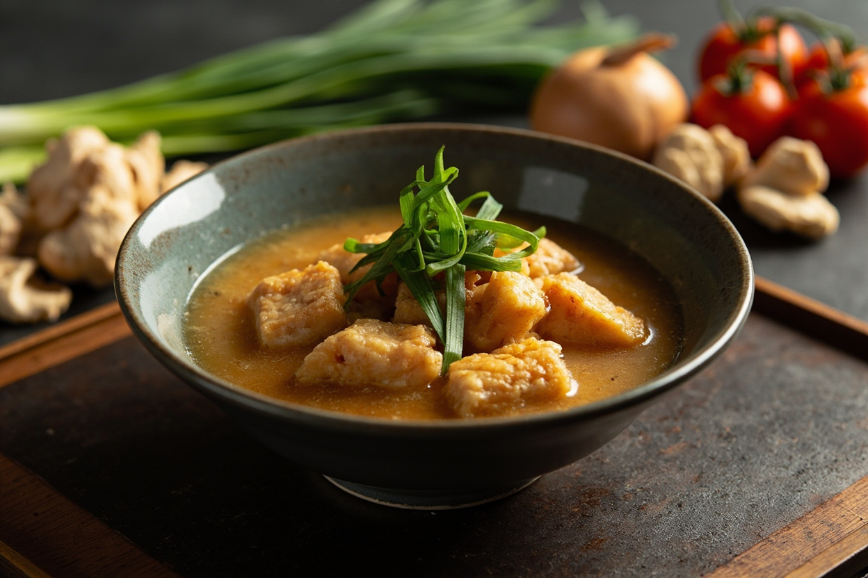 Crispy Fried Tofu in Ginger Broth