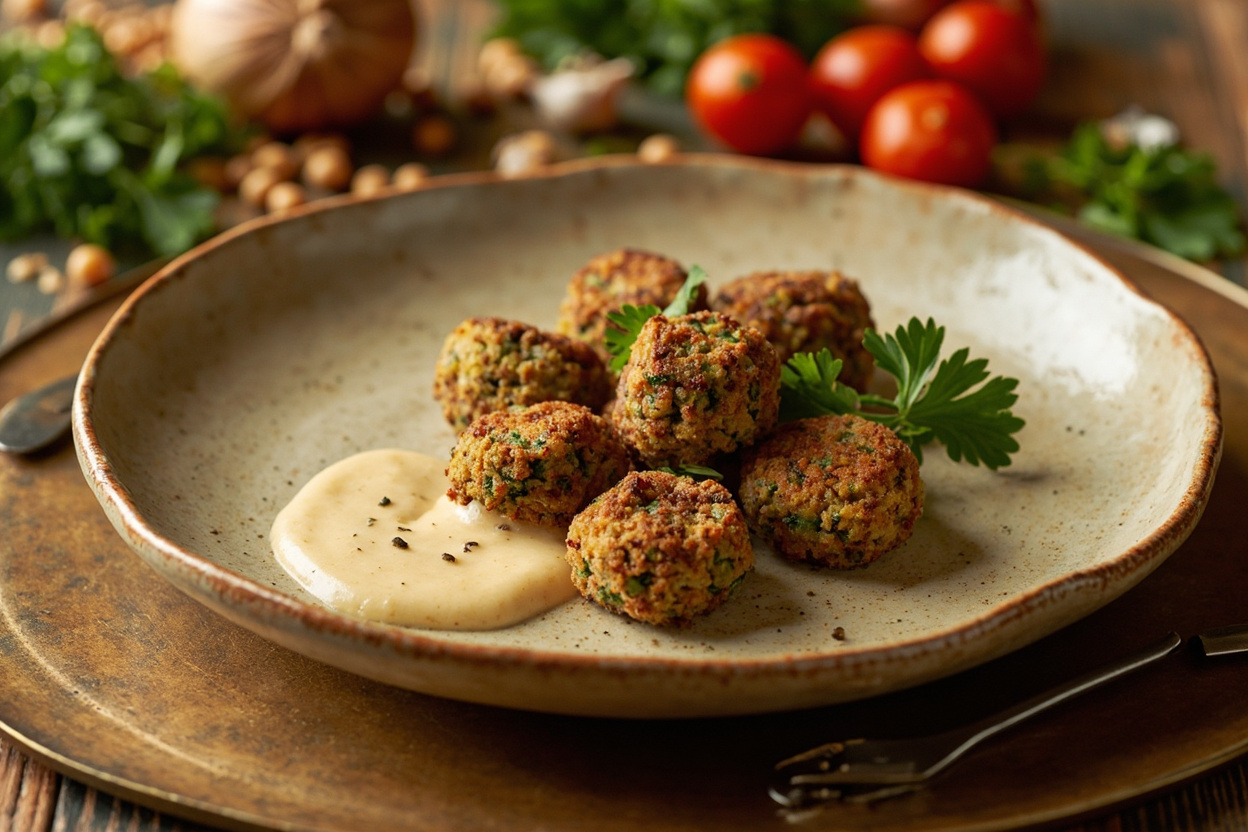 Crispy Herb Falafel with Lemon Tahini