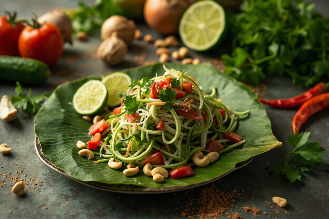 Cucumber Cashew Salad with Lime Chili