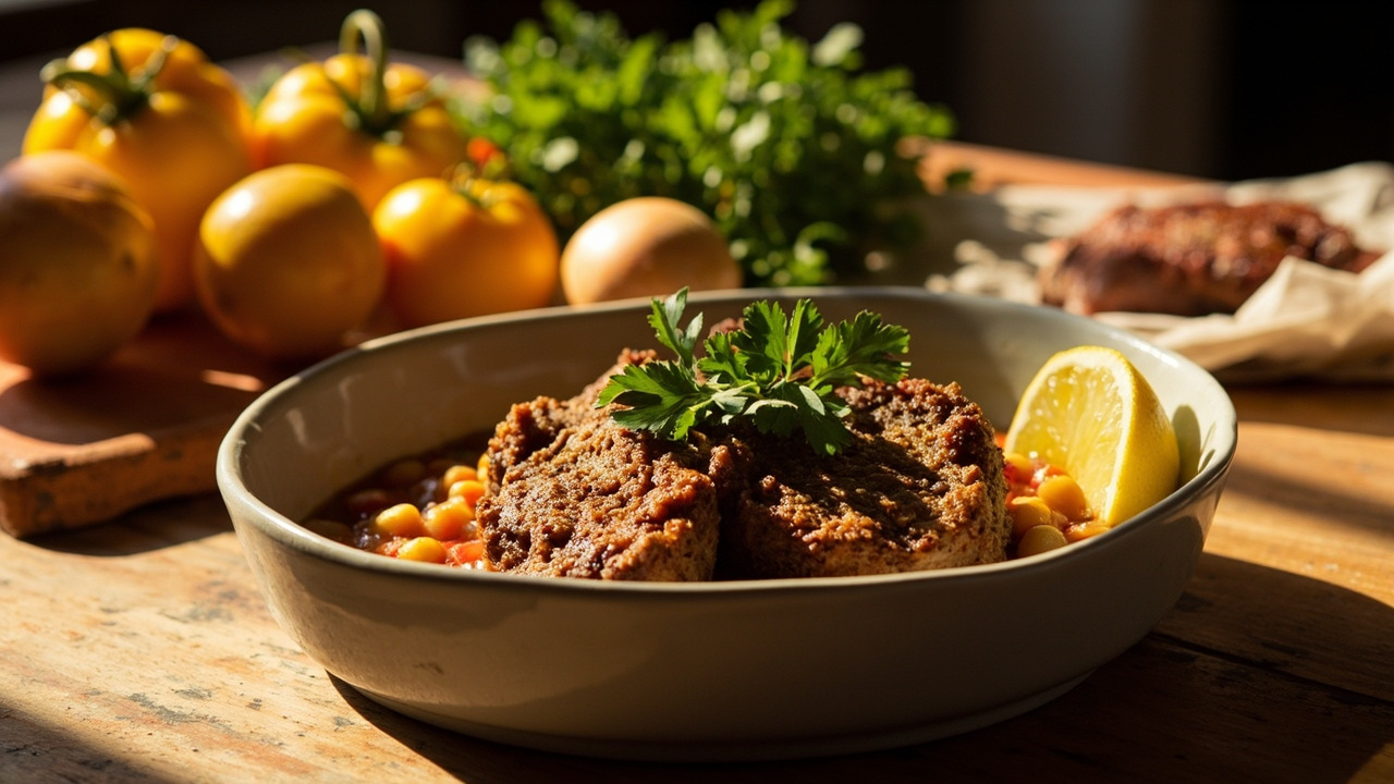 Cumin-Crusted Lamb Chops with Chickpeas and Tomatoes