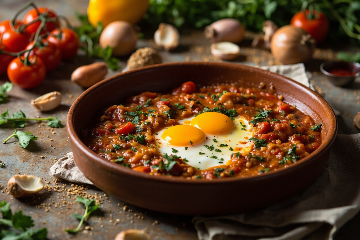 Cumin Shakshuka with Peppers and Cilantro