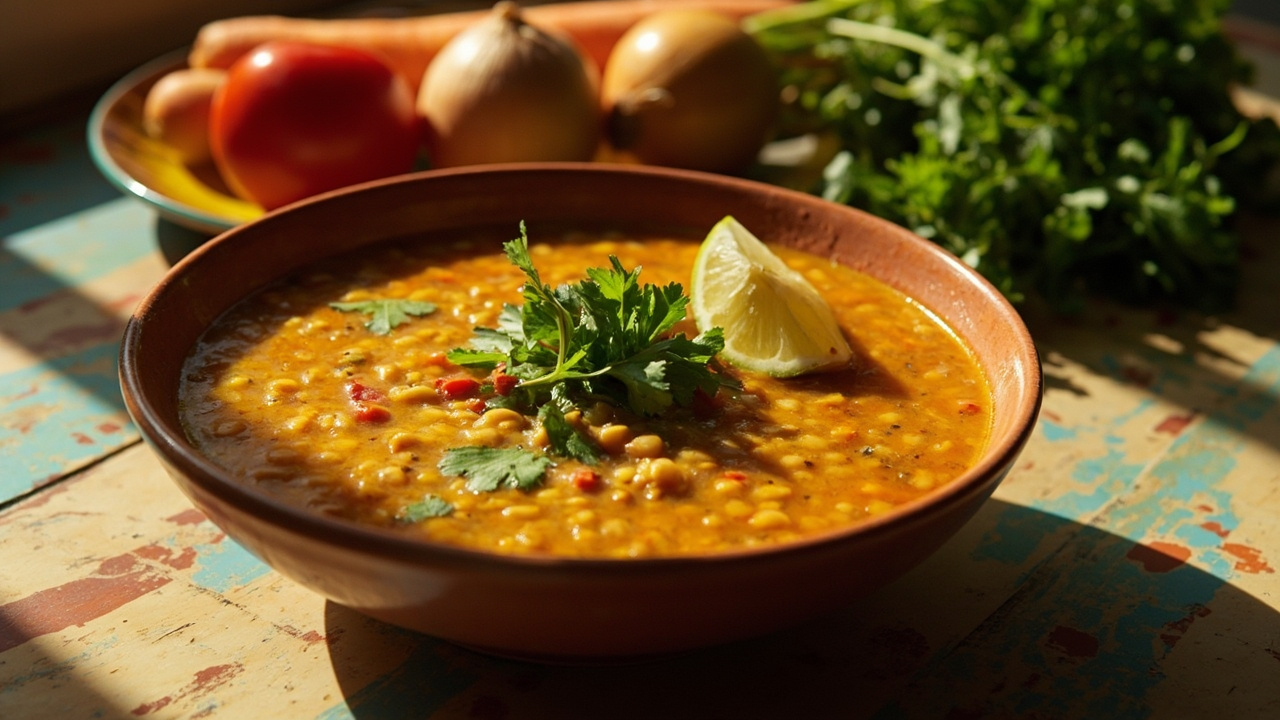Cumin-Spiced Lentil Soup with Fresh Tomato
