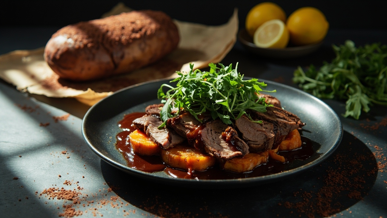 Dark Chocolate and Cayenne Glazed Duck Breast