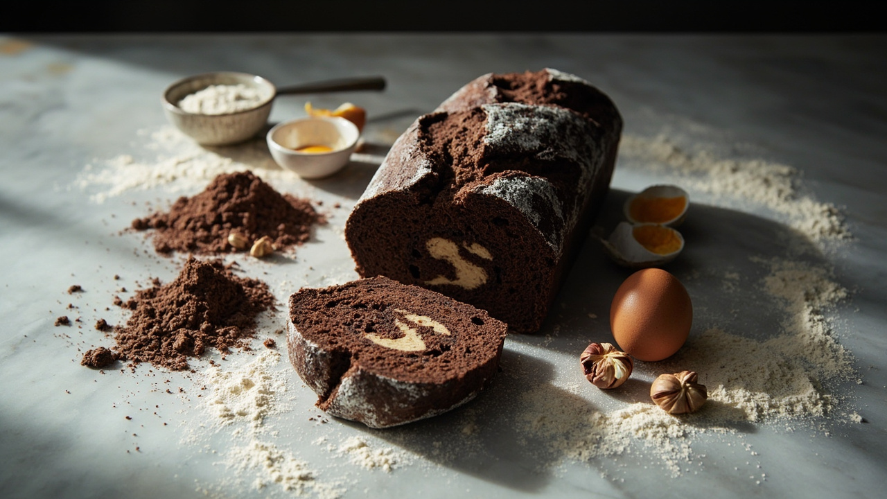 Dark Chocolate and Hazelnut Sourdough Loaf