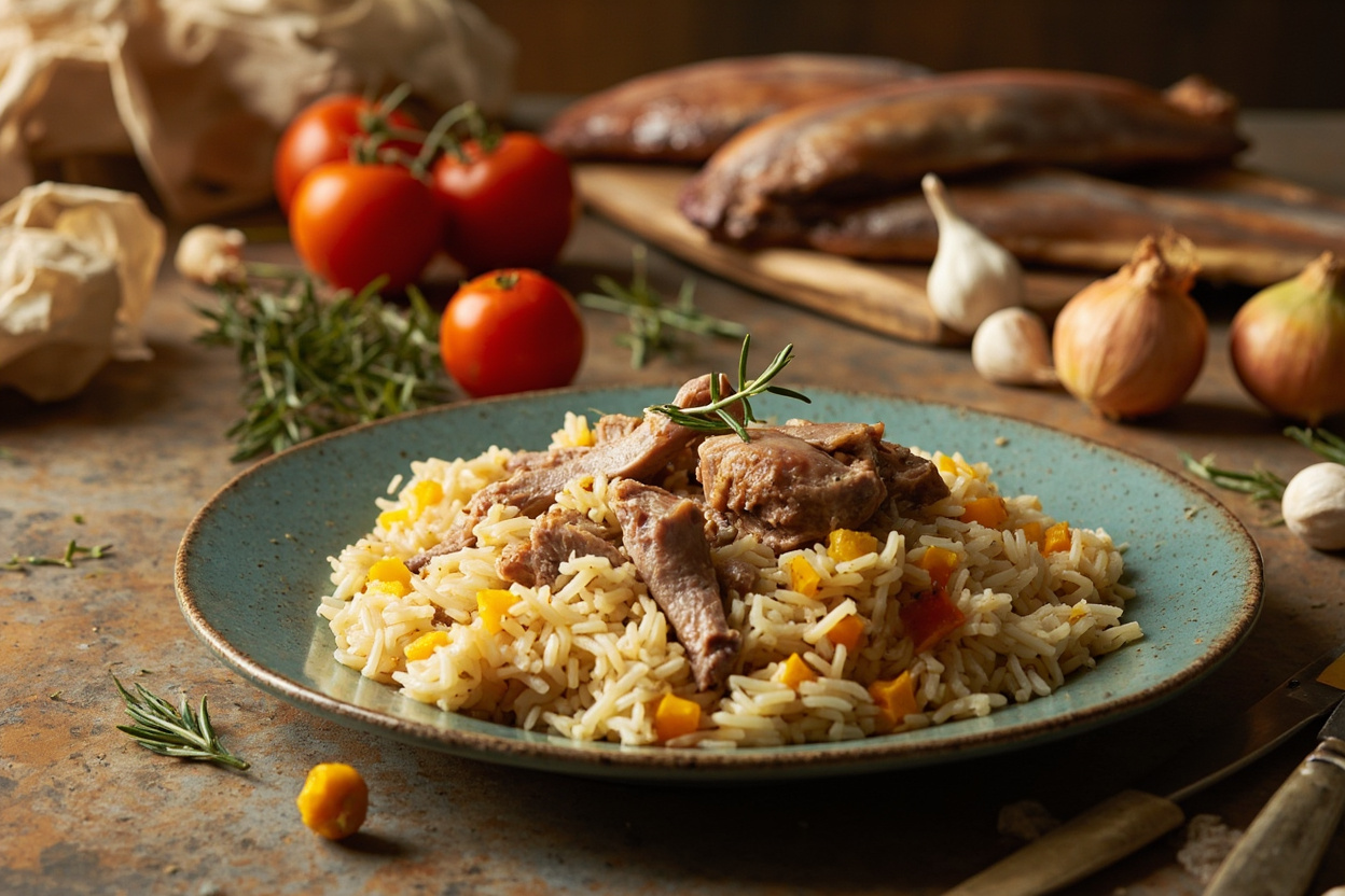 Duck and Rosemary Valencian Rice