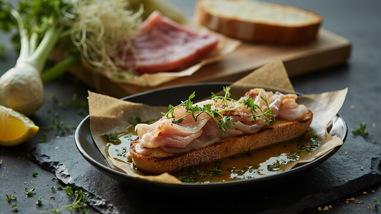 Fennel-Cured Tuna Pintxo with White Vinegar and Olive Oil