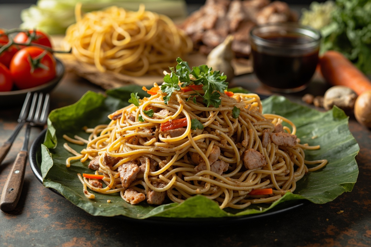 Filipino Garlic Pork Stir-Fry Pancit