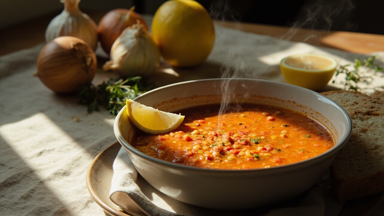 Fragrant Lentil and Tomato Soup with Cumin and Lemon