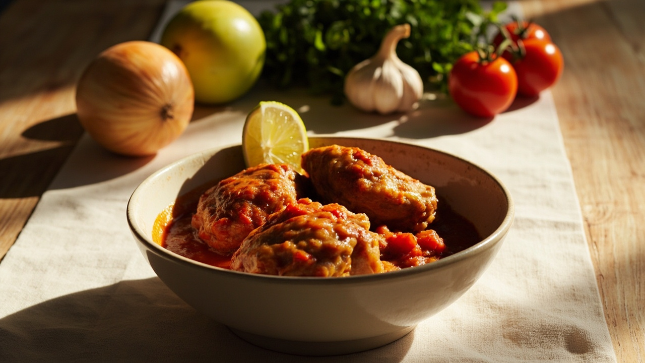 Frango ao Molho de Tomate Braised Chicken in Tomato Sauce