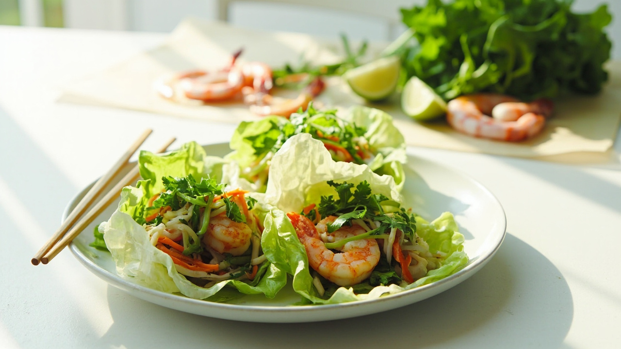 Fresh Shrimp and Herb Lettuce Wraps