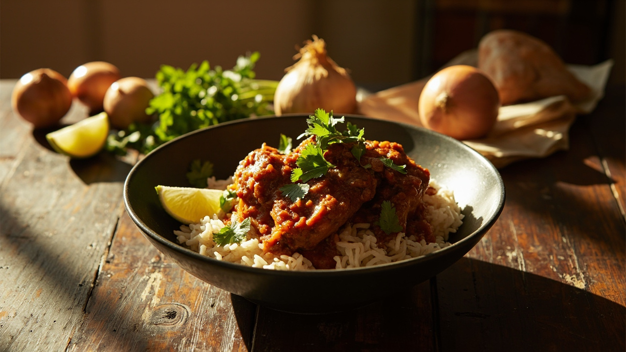 Galinha ao Murro Braised Chicken Thighs with Tomato and Garlic