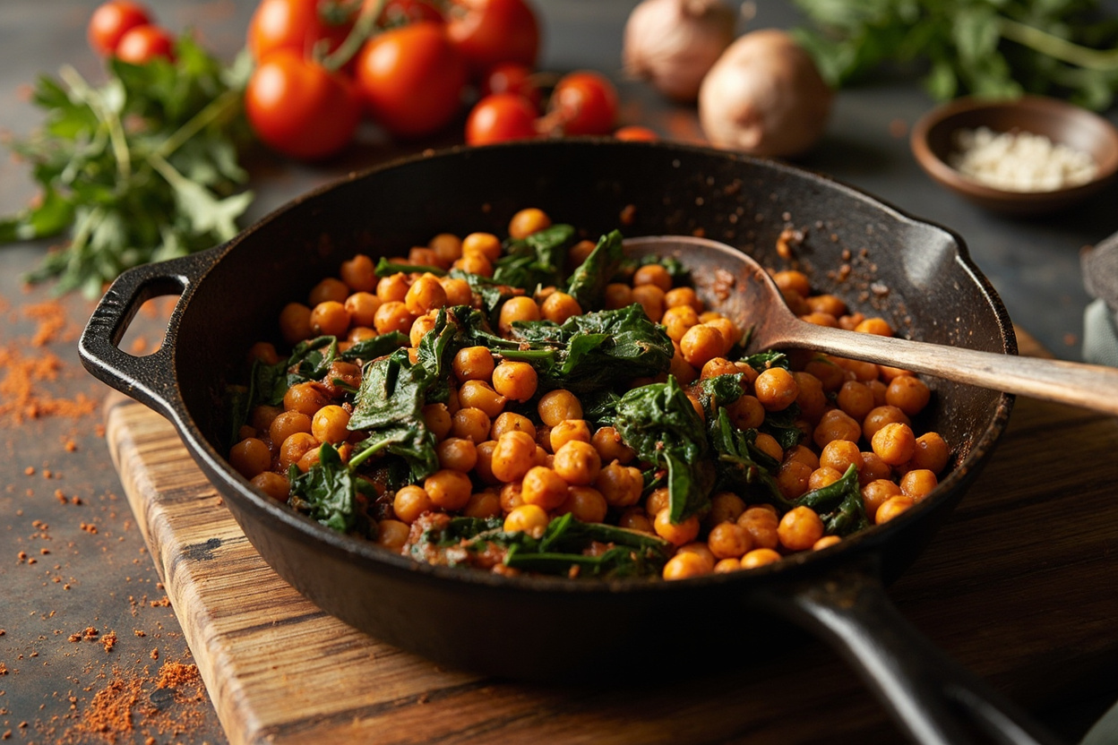 Garbanzos con Espinacas, Cumin and Smoked Paprika