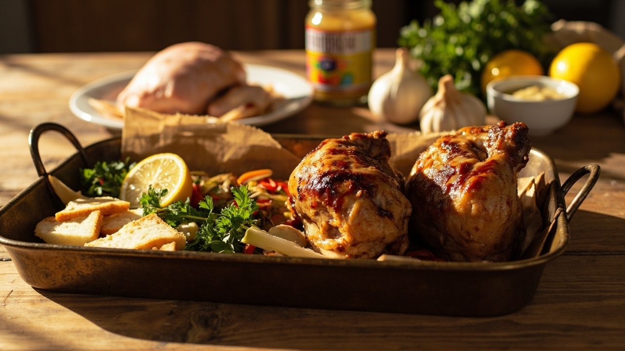 Garlic-Tahini Roasted Chicken for Bread Dippers