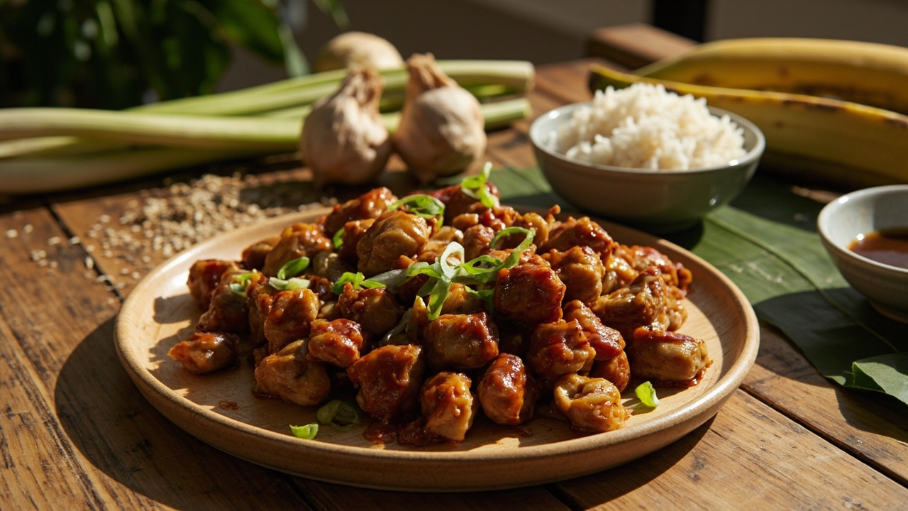 Garlicky Chicken Thigh Bites with Soy-Pepper Glaze