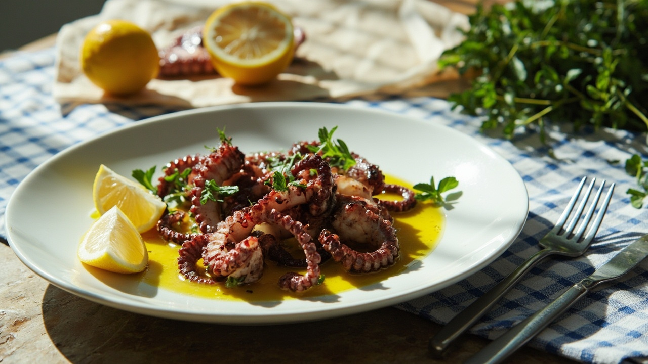 Grilled Octopus with Lemon and Oregano