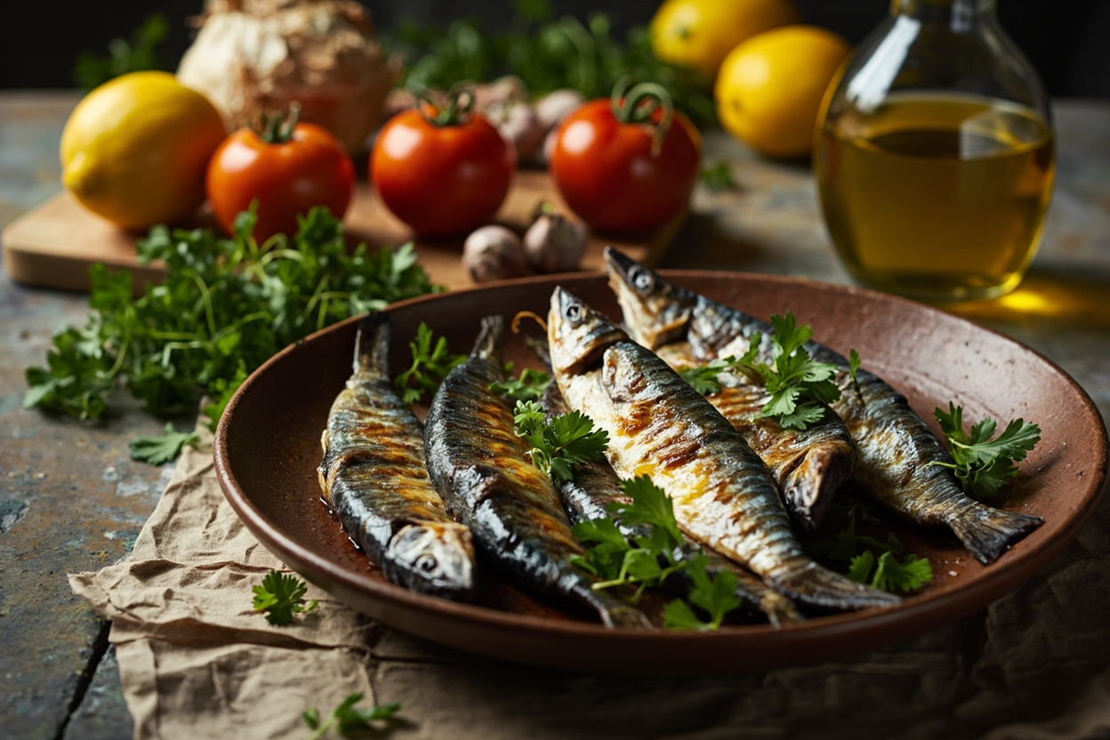 Grilled Sardines, Lemon and Parsley