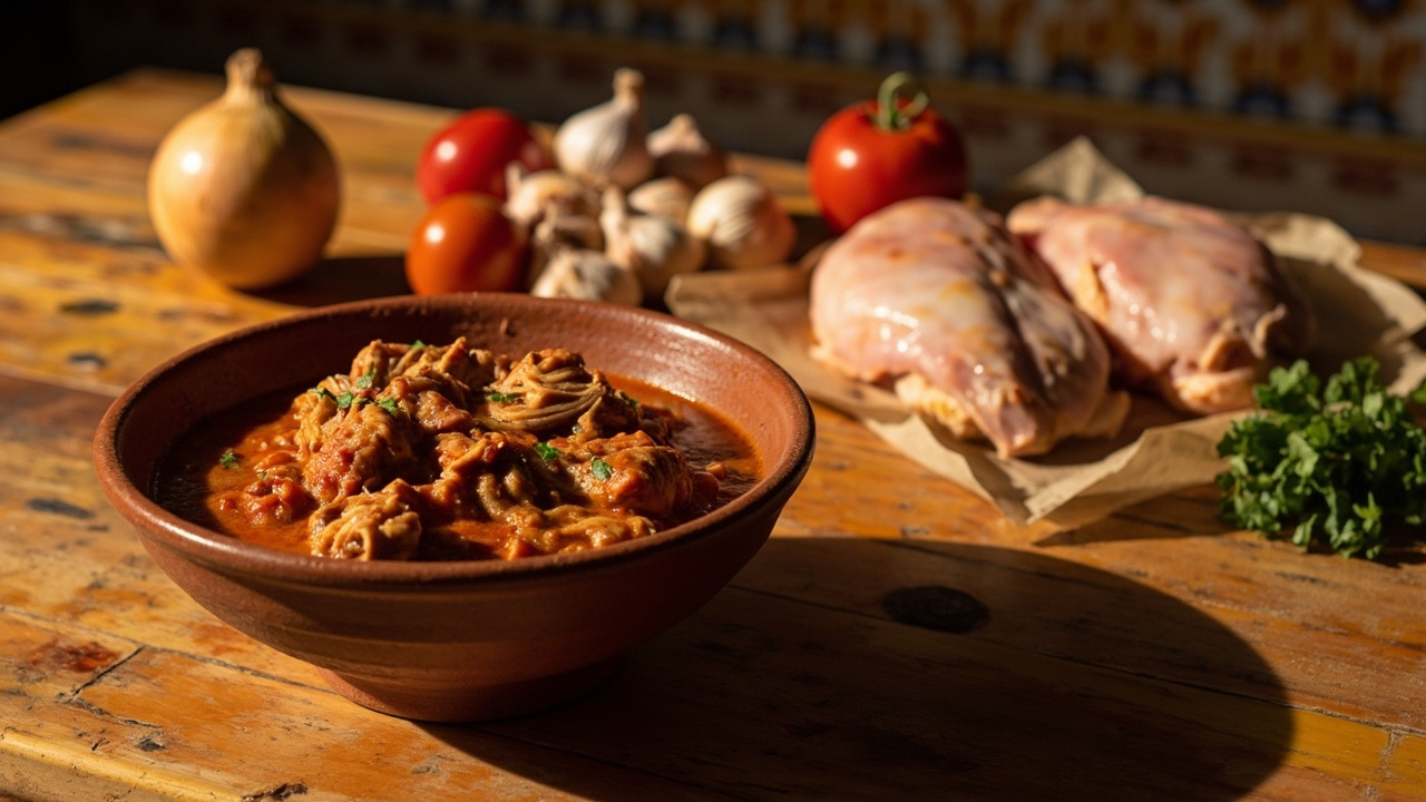 Guisado de Pollo con Tomate y Alcamonías