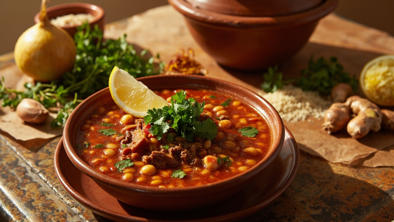 Harira Soup with Saffron and Lemon