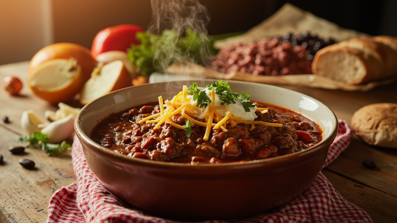 Hearty Ground Beef and Bean Chili