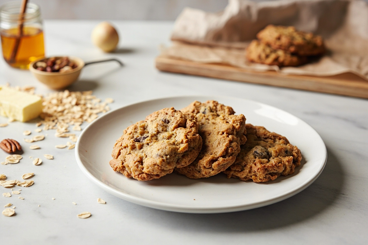 Honey Pecan Chewy Oat Breakfast Cookies